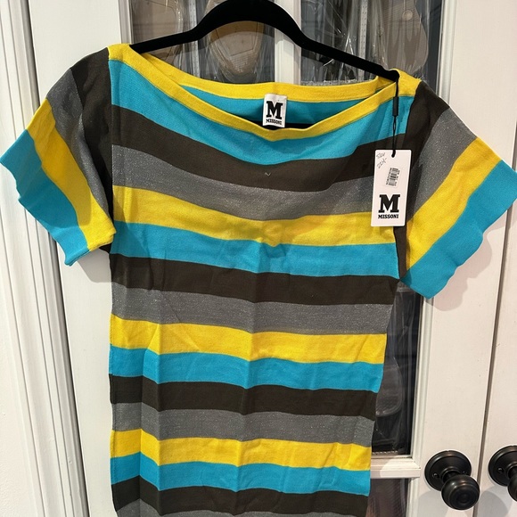 Missoni striped knit short sleeve sweater. NWT - Picture 3 of 4
